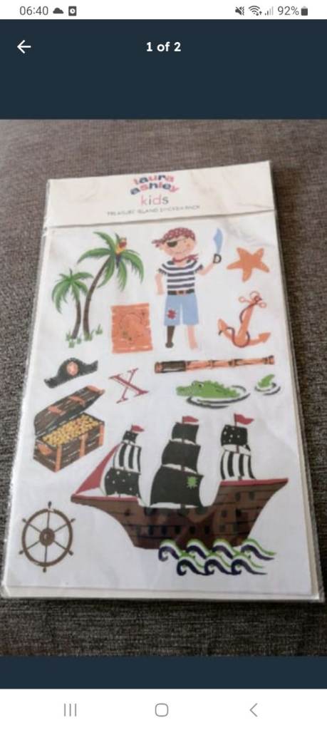 Laura Ashley Kids Treasure Island Sticker Pack. New.