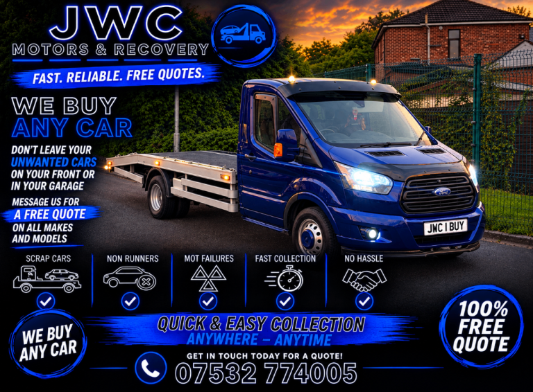 JWC MOTORS & RECOVERY ALL CARS WANTED 