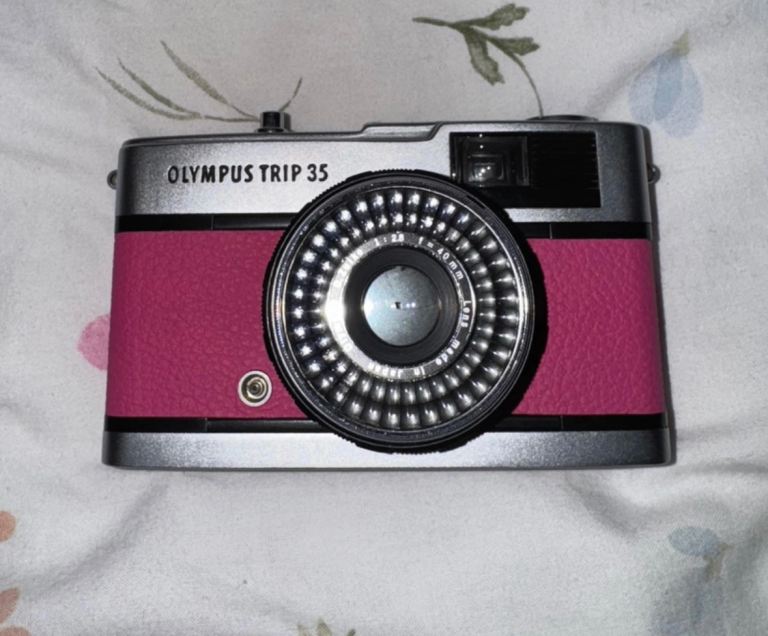Pink Olympus trip 35mm vintage film camera 
