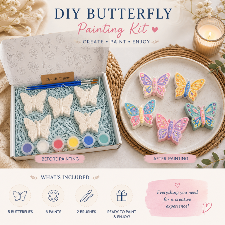 Butterflies Plaster Painting Kit for Kids