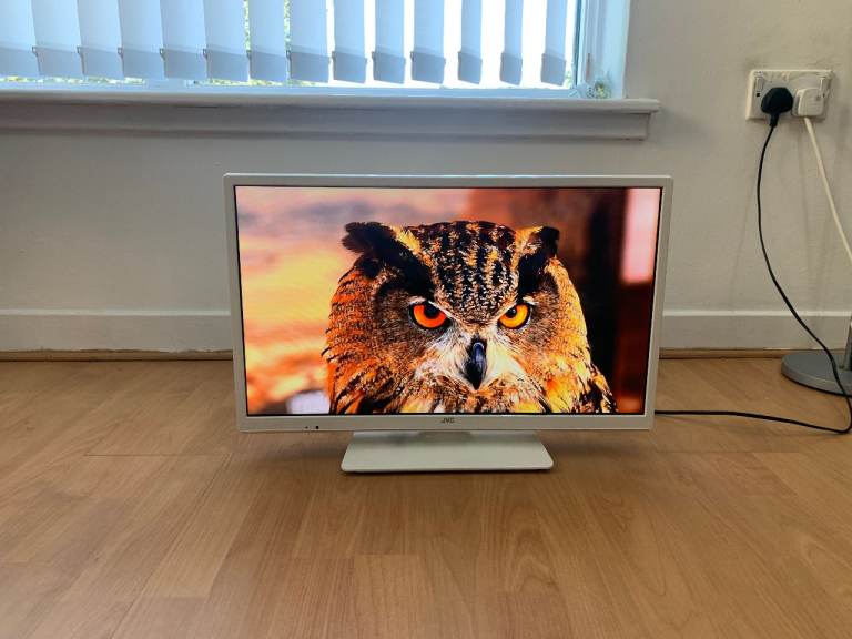 JVC 24 Inch LED Smart TV with DVD Player – White