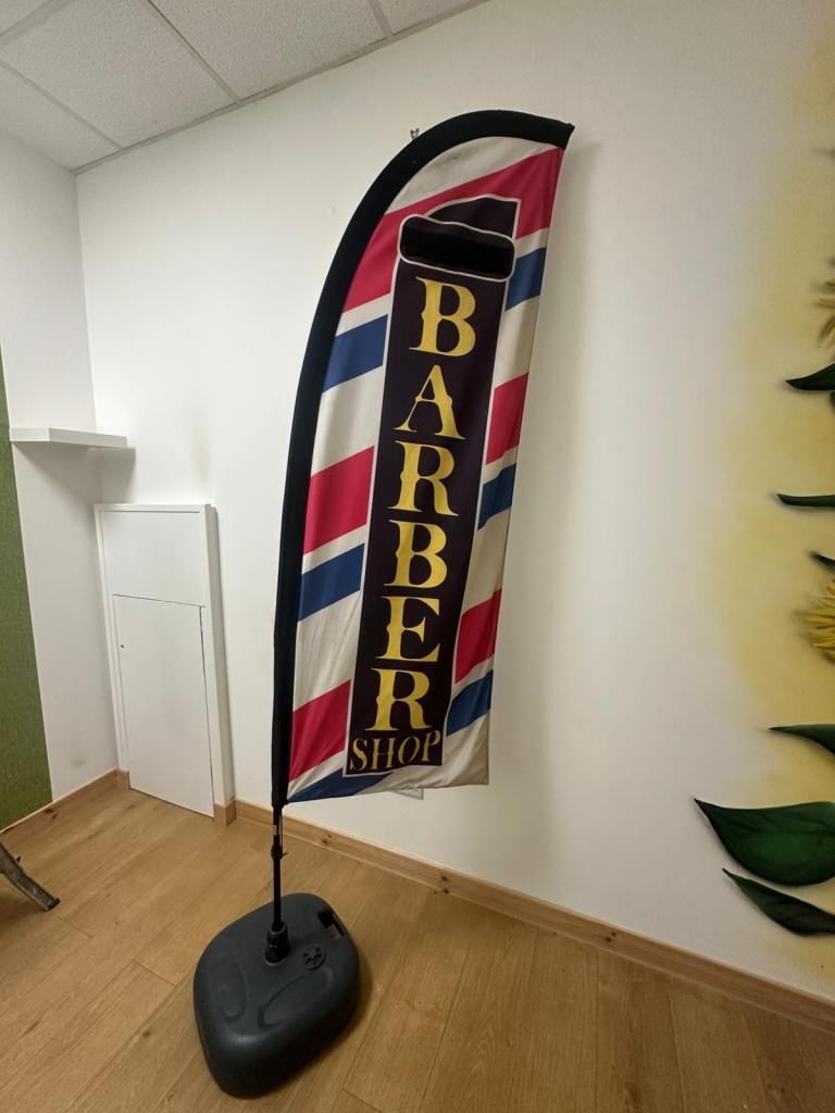 barber shop feather flag banner