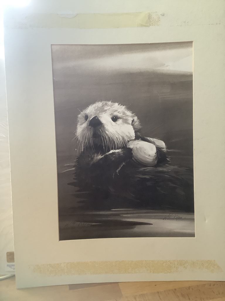 Original signed print ‘Sea Otter’ by Artist William E Ryan  Washington