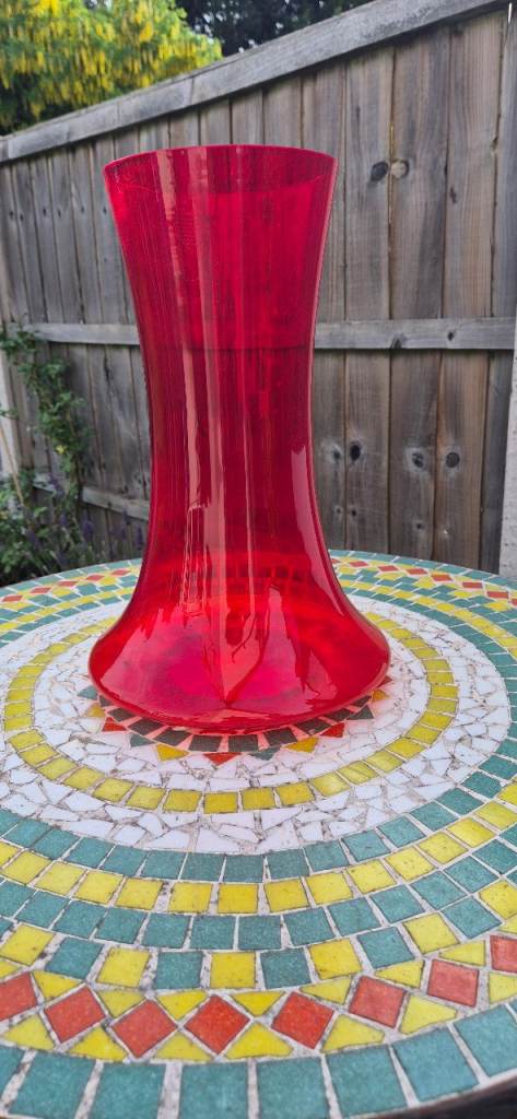 Beautiful tall red vase  