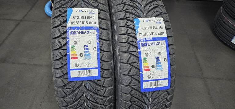185 65 15   2 x NEW!! tyres Fortune FitClime All Season