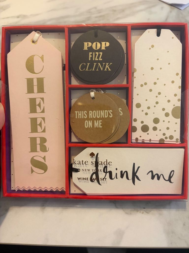 Kate Spade wine tag set