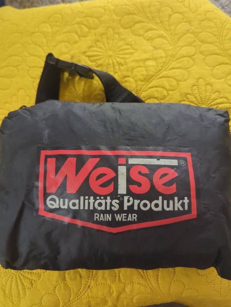 Vintage Weise Motorcycle Rain Suit Waterproof One-Piece Oversuit Black Size