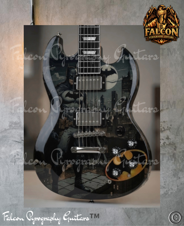 Handmade bespoke unique Batman inspired SG style electric guitar 