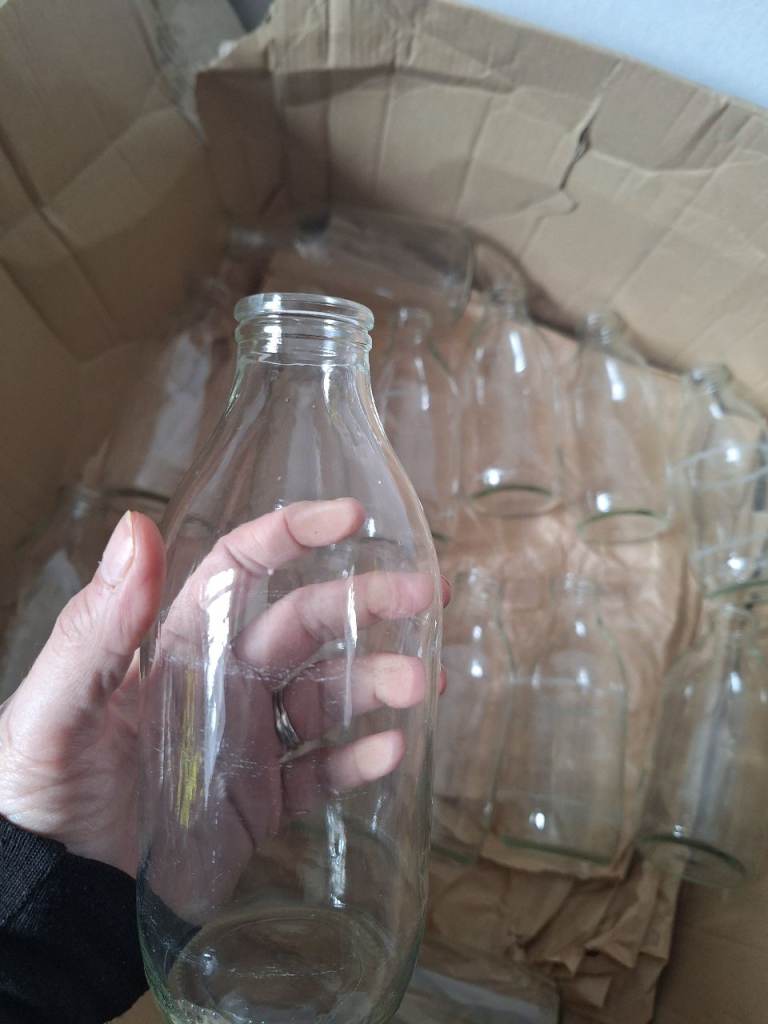 14 x Glass Milk Bottles