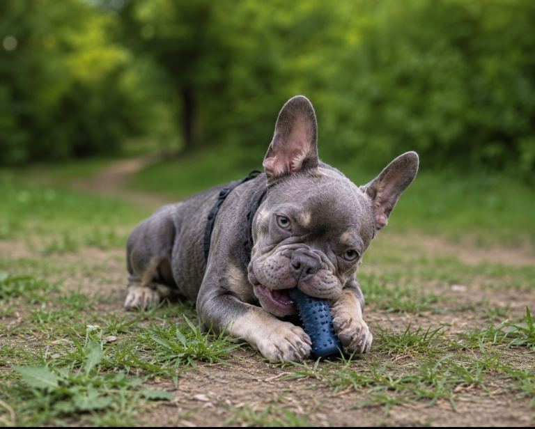 24 week-old Blue French Bulldog Boy – Fully Vaccinated, Microchipped & House Trained