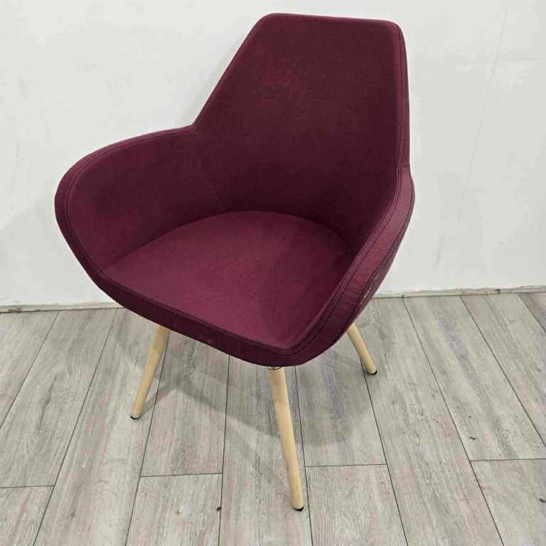 Profim Fan Lounge Chair – Purple Fabric / Maple Legs