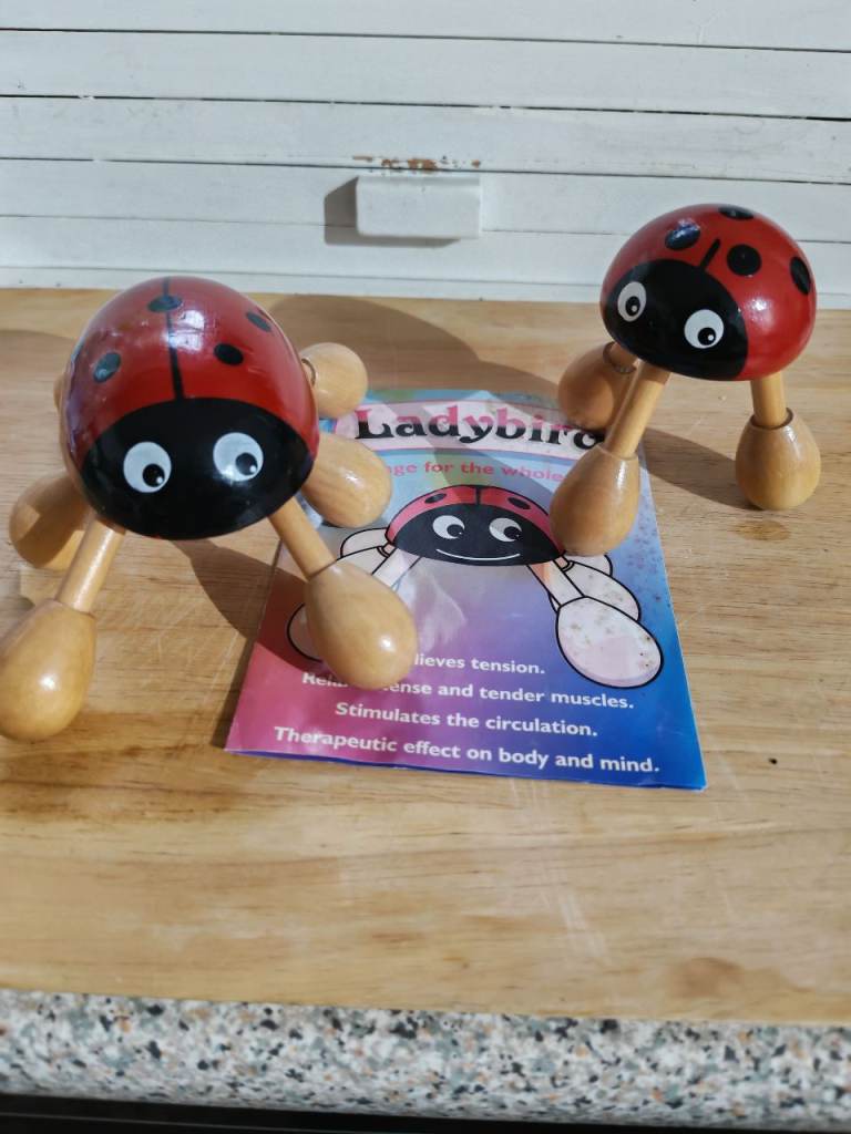 Two Ladybird Wooden Massagers