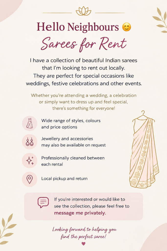 Indian Sarees for Rent – North Greenwich / Greenwich