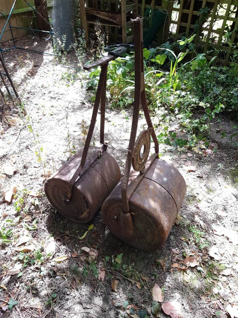 Vintage Cast-Iron Garden Rollers – Sold as a Pair or Individually