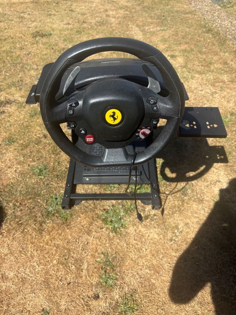 Gaming steering wheel, stand and pedals