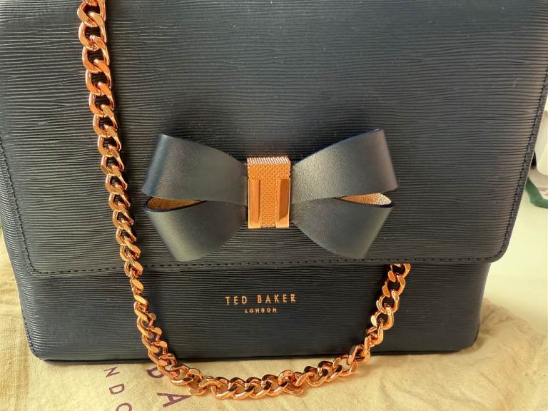  Ted Baker London Shoulder Bag - cobalt blue with Rose Gold Chain