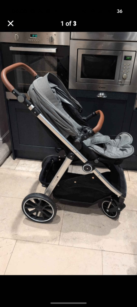 Cuggli pram - with rain cover, foot muff and car seat adapters 
