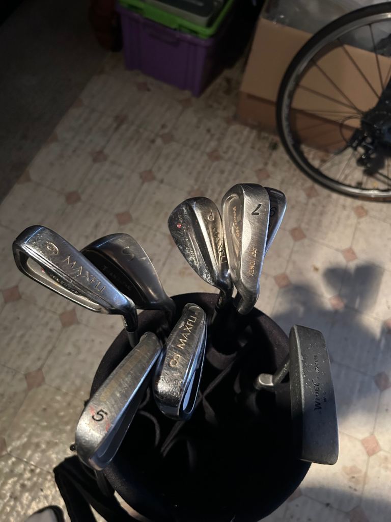Golf clubs and bag 