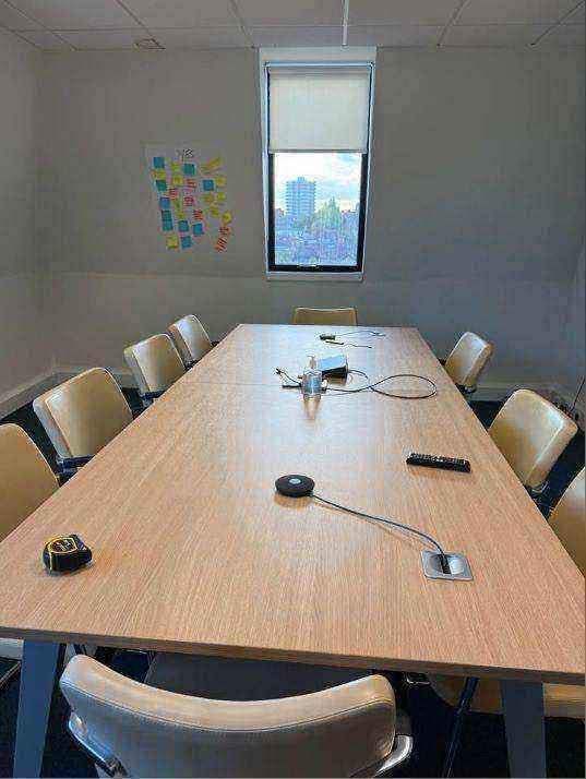 Used Boardroom table Wood finish 300cm x 120cm cable management CHAIRS NOT INCLUDED