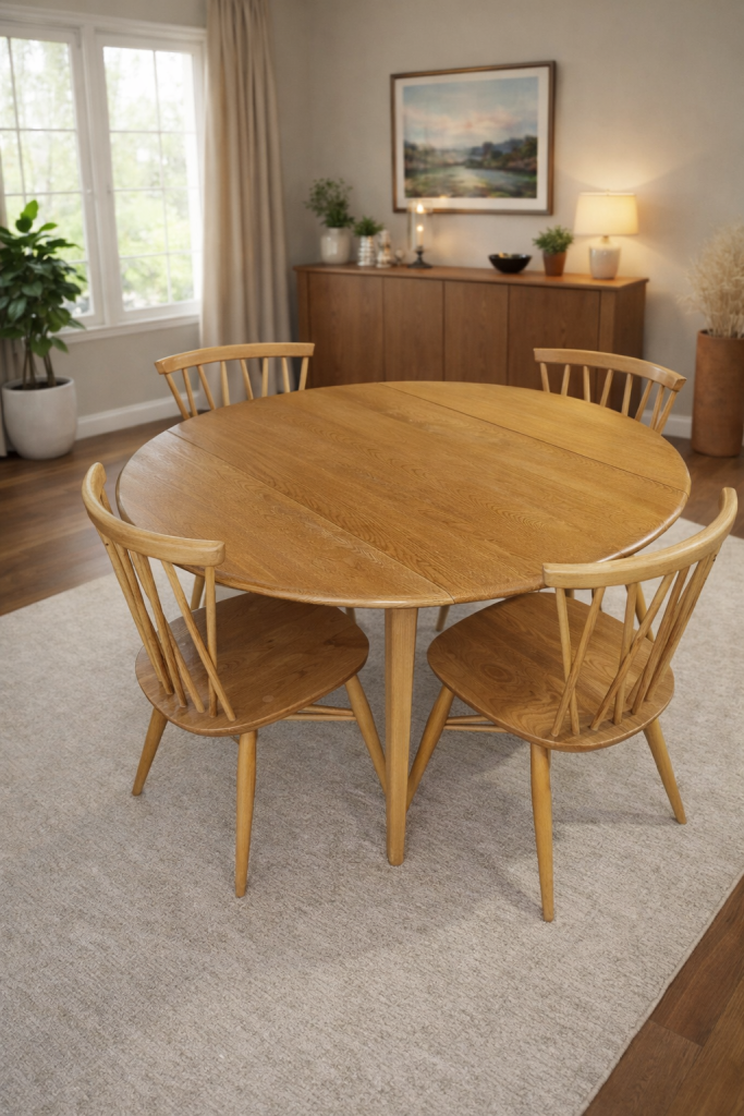 Vintage Ercol dining table and chairs 