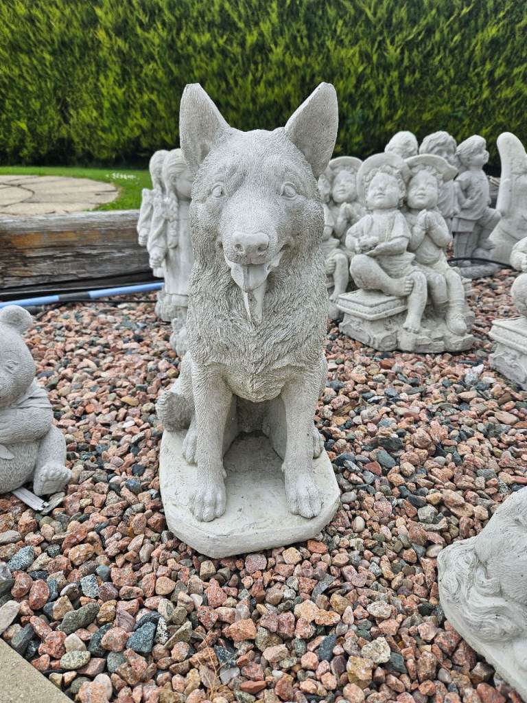 Concrete German Shepherd Dog Statue 