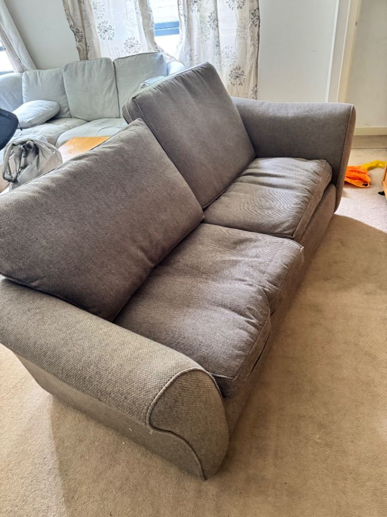  free Big Two-Seater Grey Fabric Sofa – Good Condition