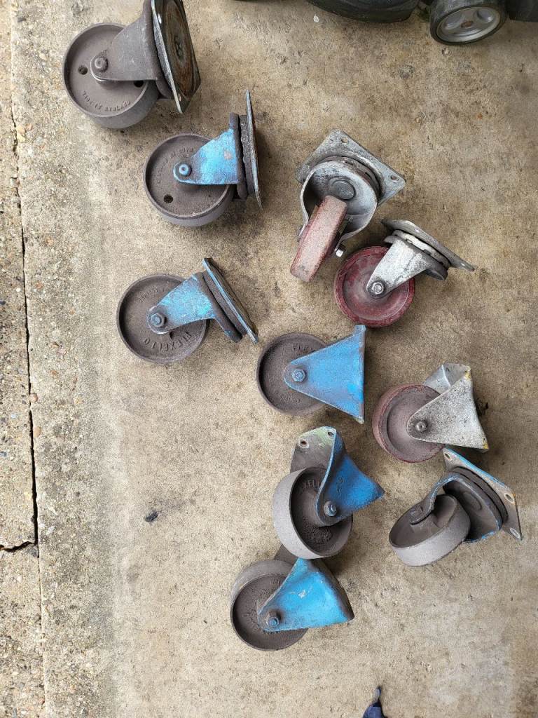 Rolling Caster wheels heavy -steel 10x good condition 