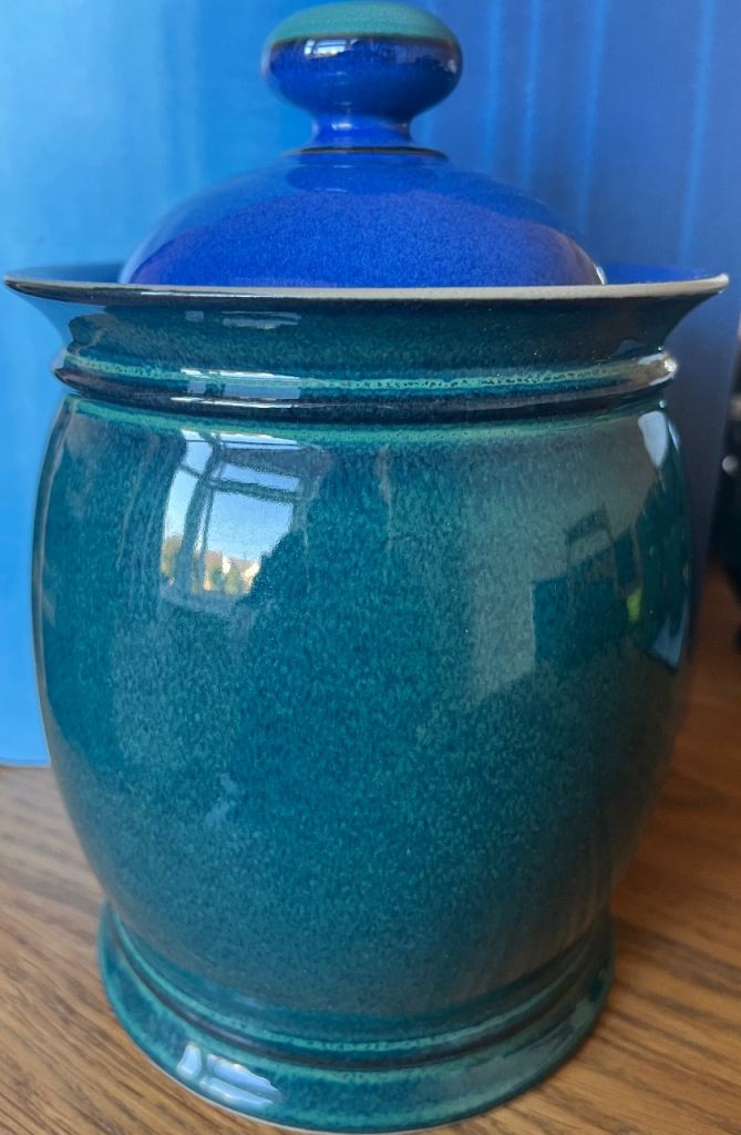 Denby Metz Storage Jar with Lid – Teal and Blue, As Good As New