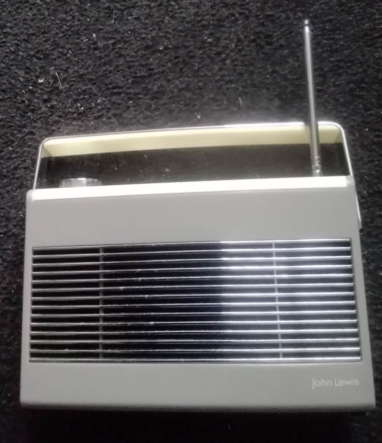 John Lewis Vintage Style Portable DAB/FM Radio – Grey, Good Condition