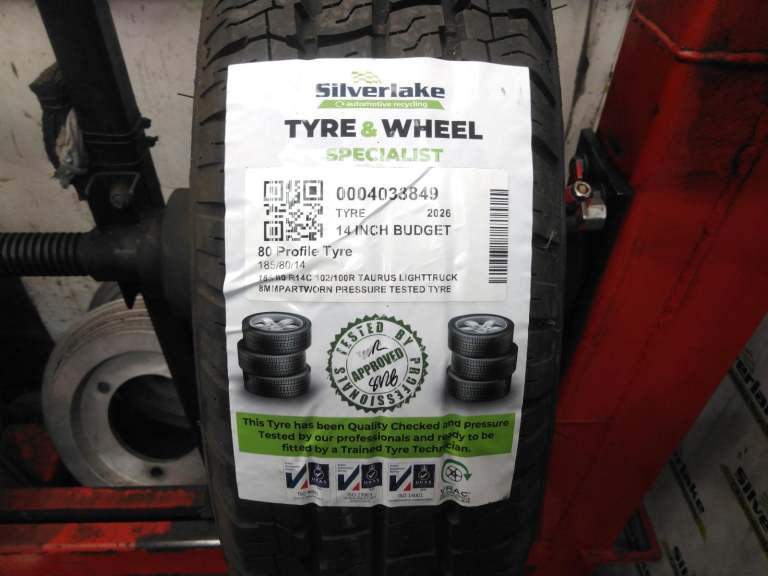 185 80 R14c 102/100r Taurus Lighttruck 8mmpartworn Pressure Tested Tyre