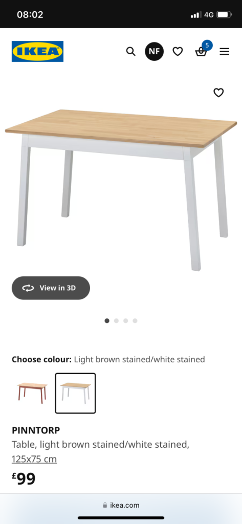 Dining table and two chairs 