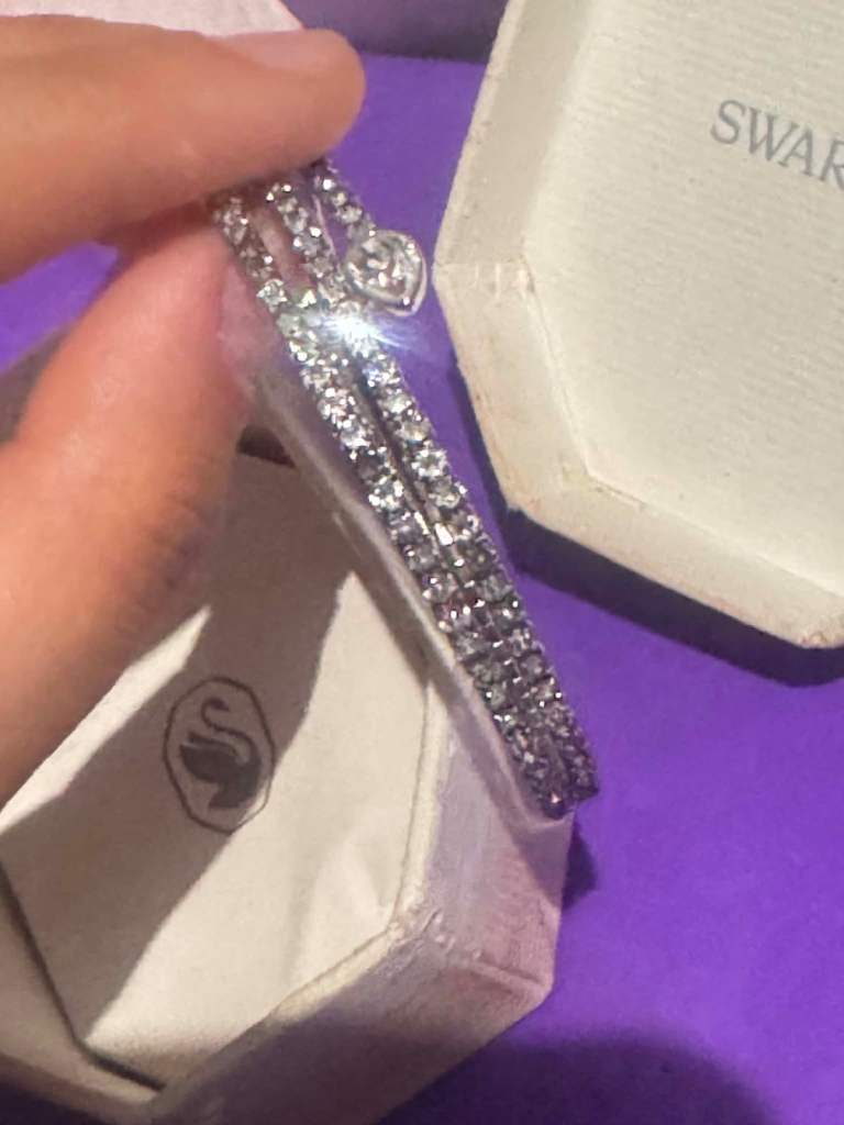 Swarovski Crystal Bracelet – Silver Tone, Good Condition