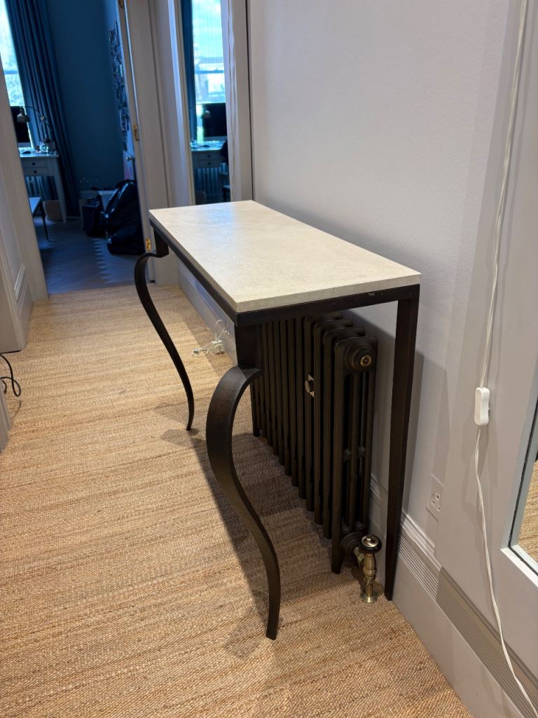 Bespoke coffee table, scrolled leg console table and side table