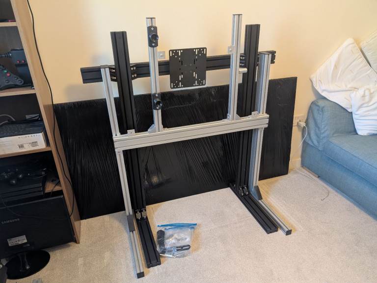 Black GT Omega Monitor Stand Plus 5M Extra 8040 Aluminium Profile 