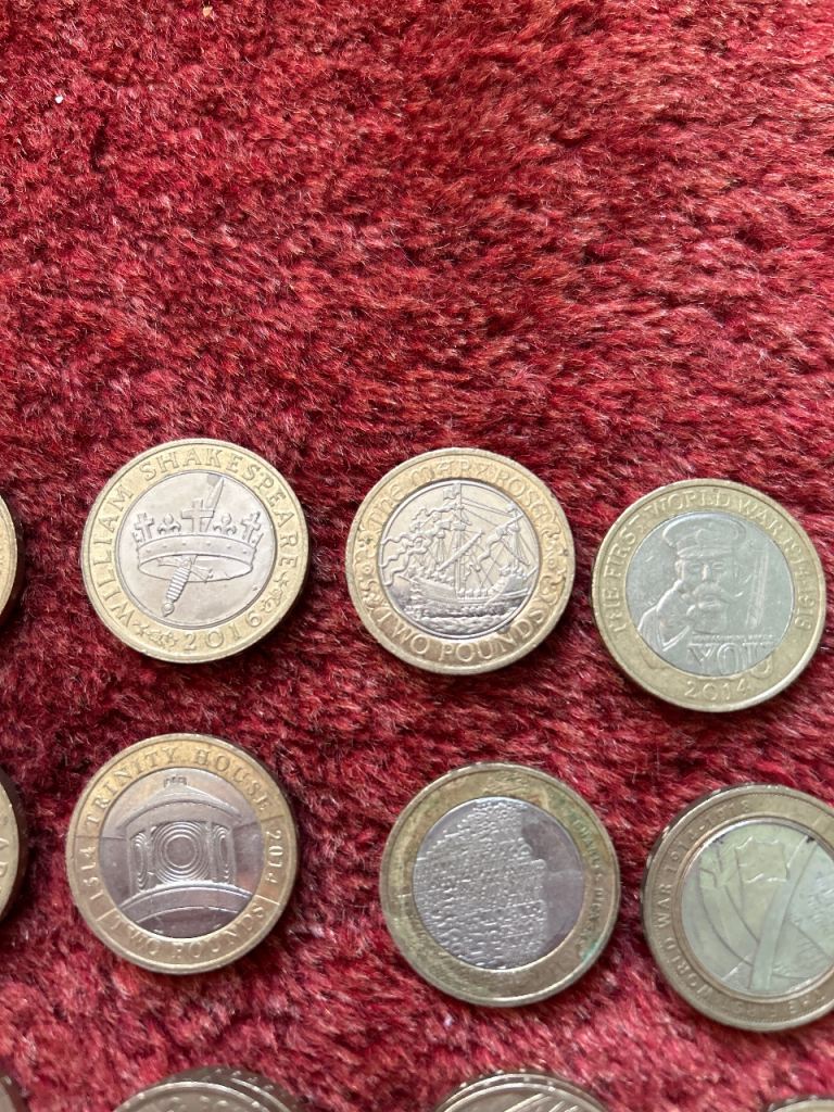Various 50p and £2 coins some doubles