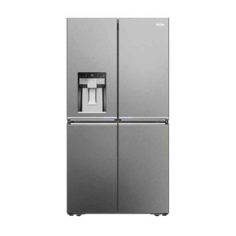 Haier 4 Door American Fridge Freezer With Ice & Water – PLATINUM INOX - LIKE NEW