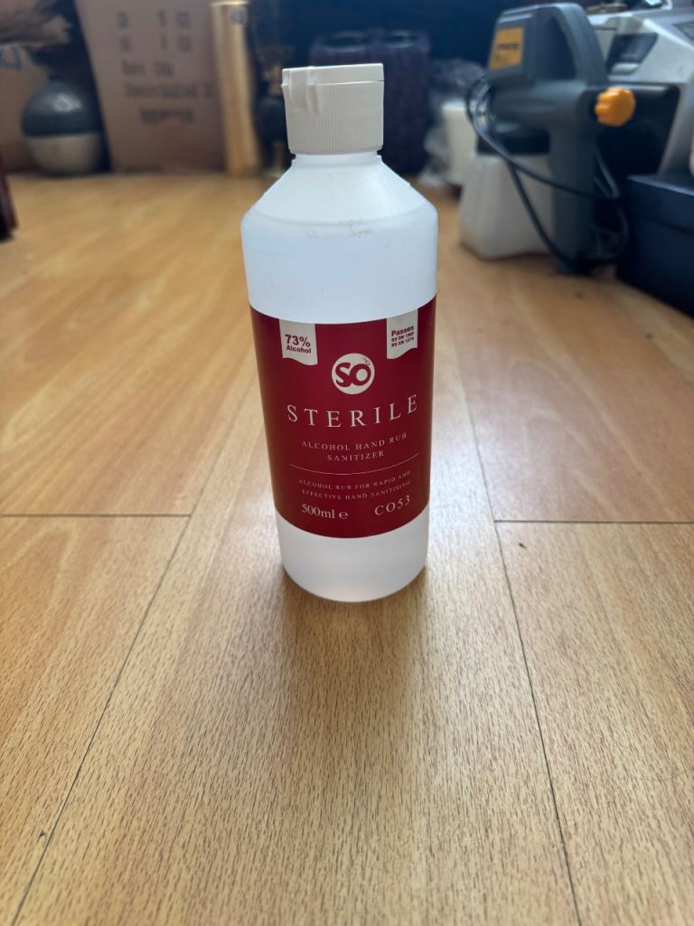 New SO Sterile 73% Alcohol Hand Sanitiser 500ml Bottle