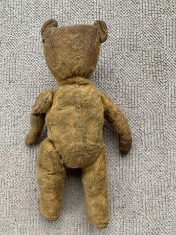 Vintage Teddy Bear with Overalls – Well-Loved Condition | in