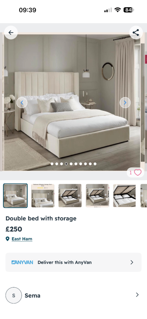 White Double Bed Frame with Handy Under-Bed Storage