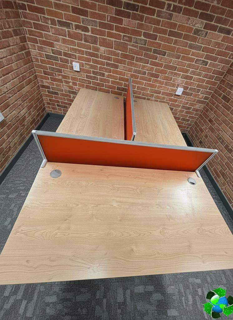 £95 each - Oak colored large office desk 160cm x 80cm (13 available)