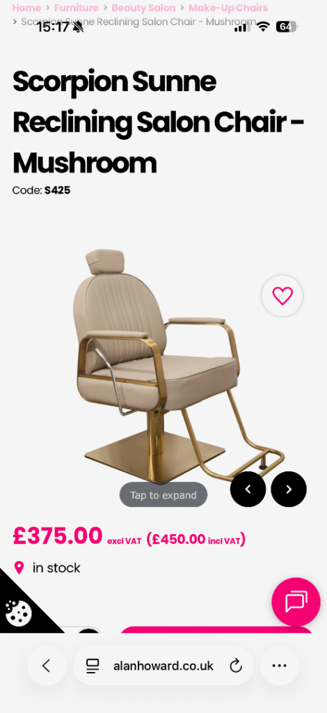 Salon chair 