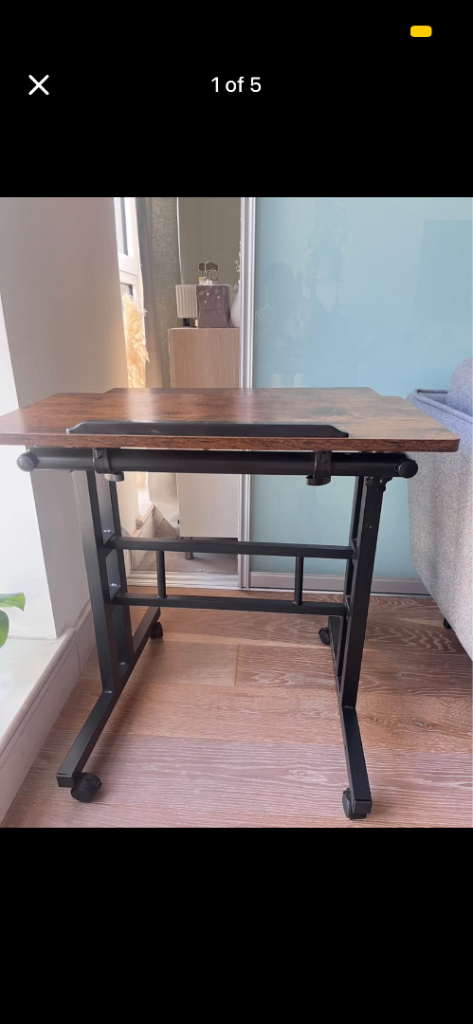 Adjustable Rolling Laptop Desk with Tilting Top