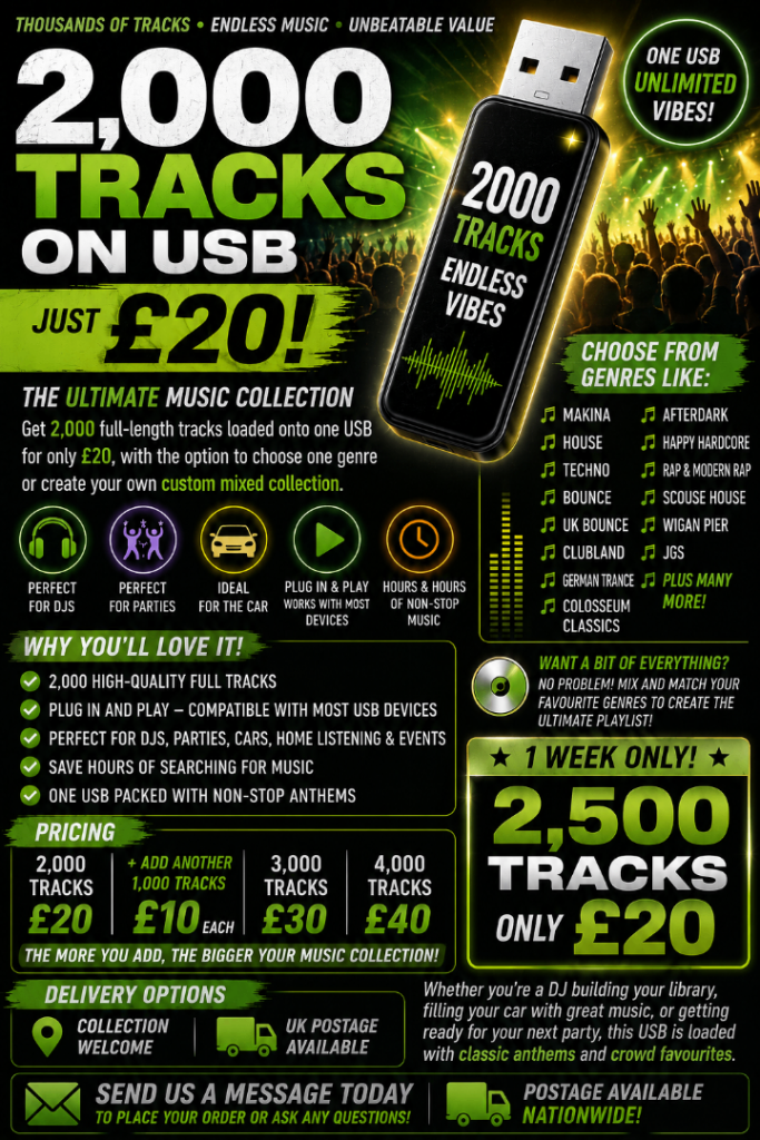 2,000 Tracks on USB – Endless Music Collection