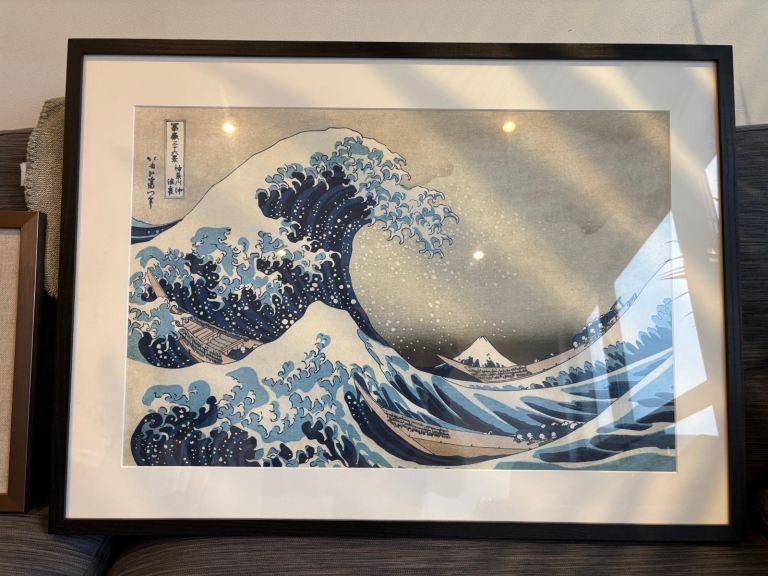 John Lewis - Katsushika Hokusai 'The Great Wave off Kanagawa' Framed Print, Blue
