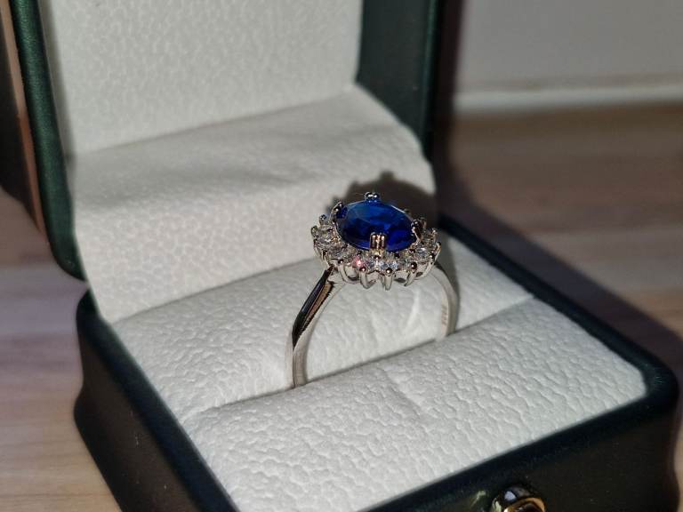 Silver Blue Stone Ring