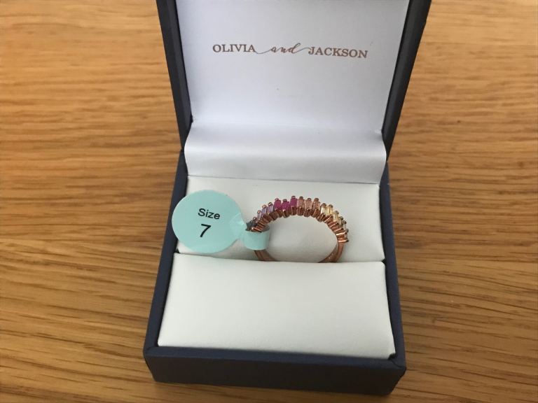 Olivia & Jackson Ladies new lovely sterling silver ring in gift  box Size 7 