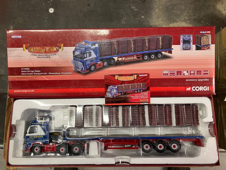 Very Rare CORGI CC14026 Volvo FH Log Trailer – Steve Swain Transport Ltd – Shrewsbury, Shropshire