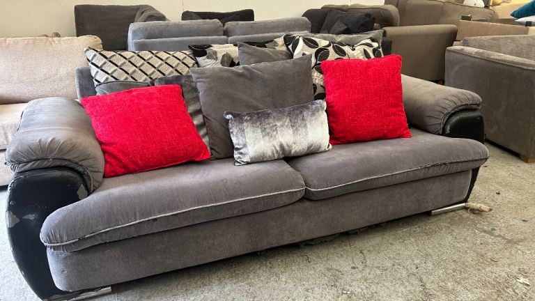 Grey 3 seater and armchair FREE - DELIVERY POSSIBLE