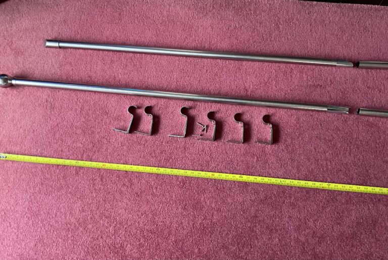 Silver Metal Curtain Poles with Brackets – Good Condition