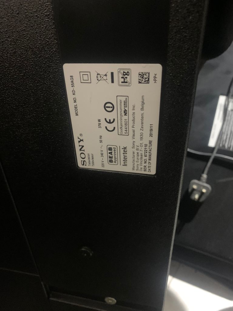 55” Sony 4k smart KD55AG8 On stand by £50  ONO Imran tv Luton 